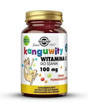 Солгар Solgar Kanguwity Vitamin C 100 mg 90 пастилок — вітамін C для дітей з апельсиновим смаком