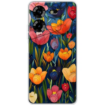 Силіконовий Чохол з Картинкою для Tecno Pova 5 Принт (Квіти) (48113-ysm010)