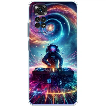 Силиконовый Чехол с Картинкой для Xiaomi Redmi Note 11 Принт (Космонавт) (44124-ysm014)