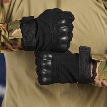 Перчатки TACT с защитными накладками и антискользящими вставками на ладонях черные размер M