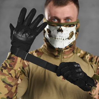 Сенсорные перчатки с резиновыми защитными накладками черные размер 2XL