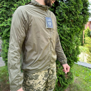 Літня Чоловіча Куртка Lava з капюшоном / Легка Вітровка олива розмір M