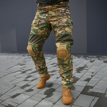 Мужские штаны рип-стоп с наколенниками и вставками FLEX мультикам размер 2XL