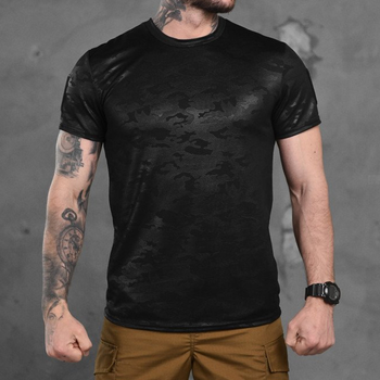Потовідвідна чоловіча футболка Coolmax з липучкою для шеврону темний мультикам розмір S