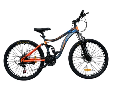 Велосипед горный двухподвесный 26 дюймов Toprider 910 оборудование Shimano (Оранжевый)