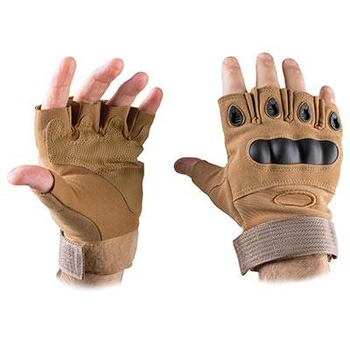 Тактичні короткі рукавички, розмір Pro M, бежевий.