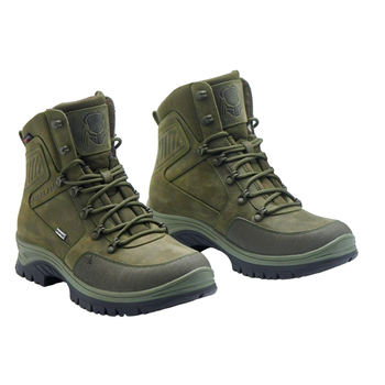 Берці демісезонні тактичні черевики PAV 505 Harlan олива хакі шкіряні з мембраною Winterfrost 43