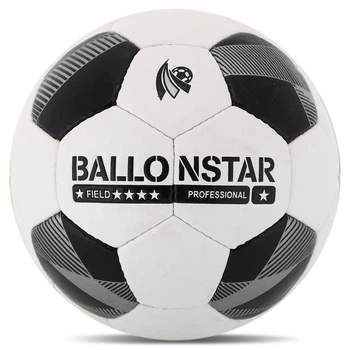 Мяч футбольный №5 PU ламин. BALLONSTAR Белый-черный (№5, 5 сл., сшит вручную) (FB-4352_Белый-черный)