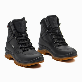 Берці демісезонні тактичні черевики PAV 505 Harlan чорні шкіряні з мембраною Winterfrost 45