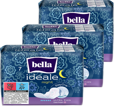 Упаковка гігієнічних прокладок Bella Ideale Ultra Night staysofti 7 шт х 3 пачки (ROZ00516305093)