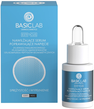 Serum do twarzy BasicLab Hydrating Serum Improving Skin Suppleness 3% kwasu hialuronowego 15 ml (5904639174079)