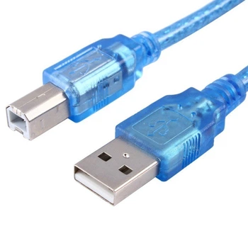 Кабель USB 2.0 AM / BM, 1.5 m, 2 фериту, прозорий