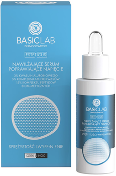 Serum do twarzy BasicLab Hydrating Serum Improving Skin Suppleness 3% kwasu hialuronowego 30 ml (5904639174062)