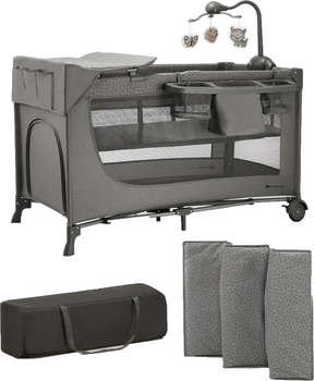 Ліжко-манеж із пеленатором Kinderkraft Joy 2 Dark Grey (KLJOY02DGR000AC)(5902533925155)