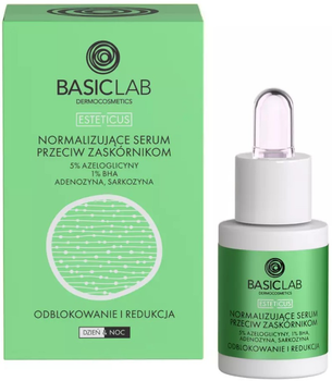 Serum do twarzy BasicLab Normalizing Anti-Comedone Serum 5% azeloglicyny 15 ml (5904639171139)
