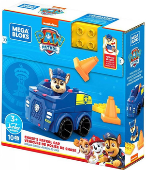 Klocki konstrukcyjne Mega Bloks Paw Patrol Radiowóz patrolowy Chase'a 10 elementów (194735024315)