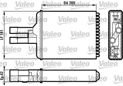 Радіатор грубки Valeo 812117 Opel Vectra 1843107, 90463839