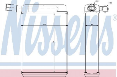 Радиатор печки NISSENS 77601 Hyundai Sonata 9712333000, 9712333001