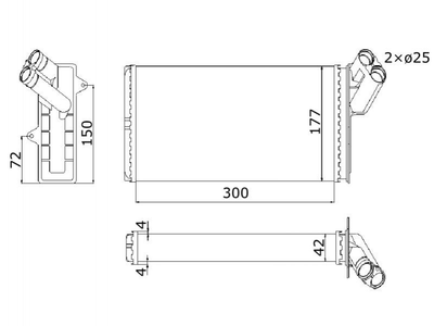 Радіатор грубки STARLINE CN6129 Peugeot 806, Expert; Citroen Jumpy; Fiat Scudo 00006448A7, 6448A7, 9179687505