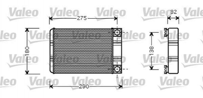 Радіатор грубки Valeo 812321 Mercedes C-Class 2038300161, A2038300161