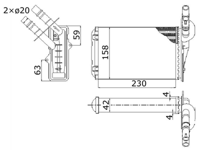 Радіатор грубки STARLINE RT6228 Renault Clio 7701045552, 7701044790