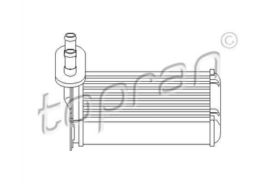 Радіатор пічки TOPRAN/HANS PRIES 103147 Volkswagen Golf, Passat, Vento, Caddy, Polo, Jetta; Seat Ibiza, Toledo, Cordoba; Skoda Octavia; Audi A3 176819030, 191819031D, 191819031E