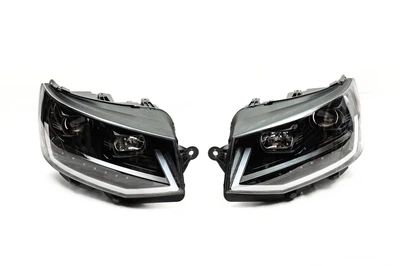 Передні фари з LED вогнями Black (2015-2019, 2 шт) для Volkswagen T6 рр