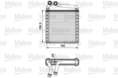 Радіатор пічки Valeo 811500 Volkswagen Passat, Golf, Tiguan, Scirocco, EOS, CC; Skoda Yeti, Octavia, Superb 3C0819031, 3C0819031A