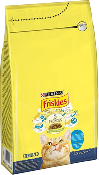 Сухий корм для стерилізованих котів Purina Friskies лосось та овочі 1.5 кг