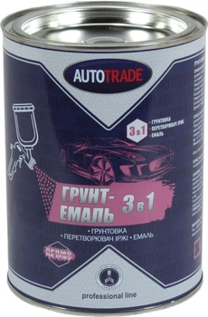 Грунт-краска антикоррозионная (Autotrade) 3в1 серая 0,9кг.