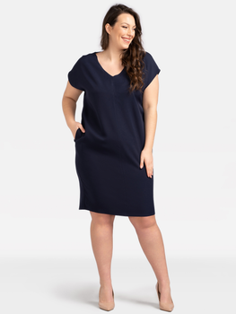 Плаття-футболка міді літнє жіноче Karko SC085 42-44 Темно-синє (5903676190127)