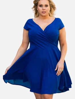 Плаття на запах коротке літнє жіноче Karko SB146 42-44 Синє (5903676065449)