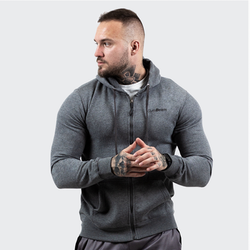 Толстовка Zipper Hoodie Grey Black - GymBeam L (118024)