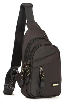 Тканевая мужская сумка Lanpad черная для парня барсетка (277897)