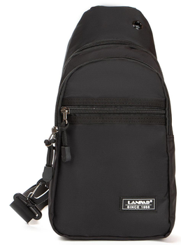 Тканевая мужская сумка Lanpad черная сумка через плечо (277905)