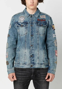 Пиджак Buffalo David Bitton Joe Patched Jean Jacket Color: Blue Vintage and Worn L