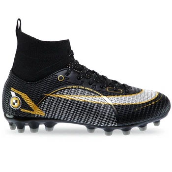 Бутсы футбольные с носком Zelart 2588 размер 44 Black-Grey-Gold
