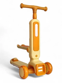 Дитячий триколісний самокат біговів Scooter Tetris 918 Light Yellow-Orange