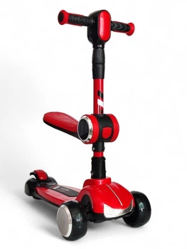 Дитячий триколісний самокат біговів складаний Scooter Car Highend 828A Red-Black