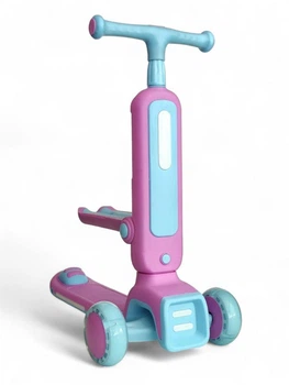 Дитячий триколісний самокат біговіл Scooter Tetris 918 Pink-Light Blue
