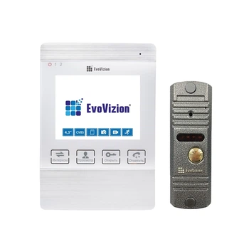 EvoVizion VP-432 White + DP-03 Silver Комплект домофона