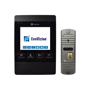 EvoVizion VP-432 Black + DP-03 Silver Комплект домофона