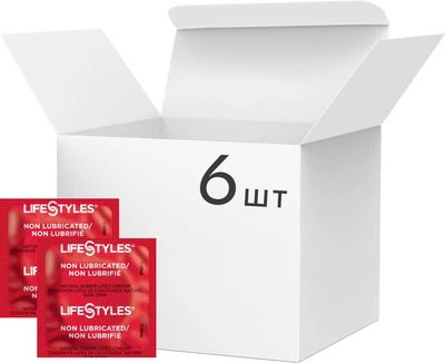 Презервативи LifeStyles Non-Lubricated Без змазки 6 шт (ROZ6400230478)