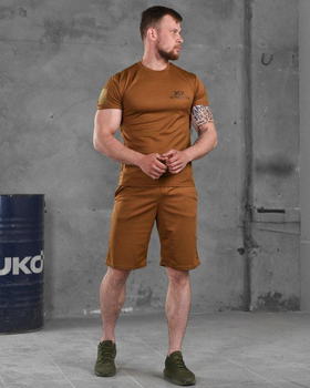 Чоловічий літній комплект ЗСУ За Перемогу шорти+футболка 2XL койот (87396)