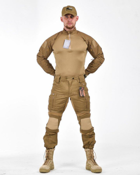 Тактический штурмовой костюм с наколенниками штаны+убакс XL койот (87075)