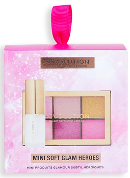 Zestaw kosmetyków dekoracyjnych Makeup Revolution Mini Soft Glam Heroes Paleta cieni do powiek 6 x 0.7 g + Błyszczyk 4 ml (5057566769280)