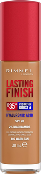 Тональна основа Rimmel London Lasting Finish Hydration Boost 35H SPF 20 407 Warm Tan 30 мл (3616304825200)