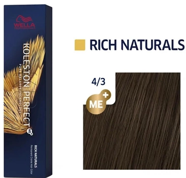 Trwała farba do włosów Wella Professionals Koleston Perfect ME+ Pure Naturals 4.3 Brown-gold 60 ml (4064666180038)