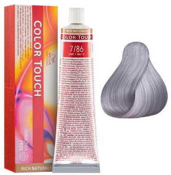 Farba do włosów Wella Professionals Color Touch Rich Naturals 7-86 Medium Blonde Pearl Purple bez amoniaku 60 ml (4064666221670)