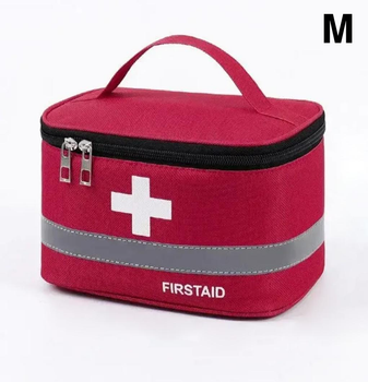 Аптечка органайзер / сумка для зберігання ліків і медикаментів "Firstaid" дорожня, M (19х13х12 см), червона (83684040)